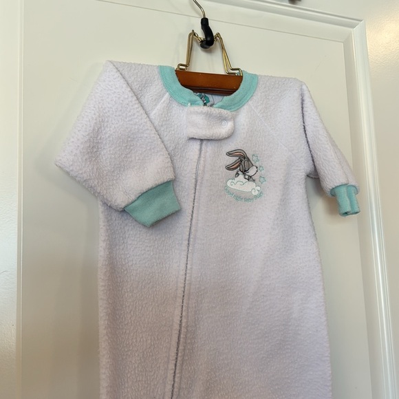 Bugs bunny vintage 1999 sleeper baby w embroidered good night, baby bugs no size - Picture 2 of 11